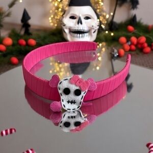 Hair Band Pink Funny Girl Skull Headband Halloween Hair Band Accessory